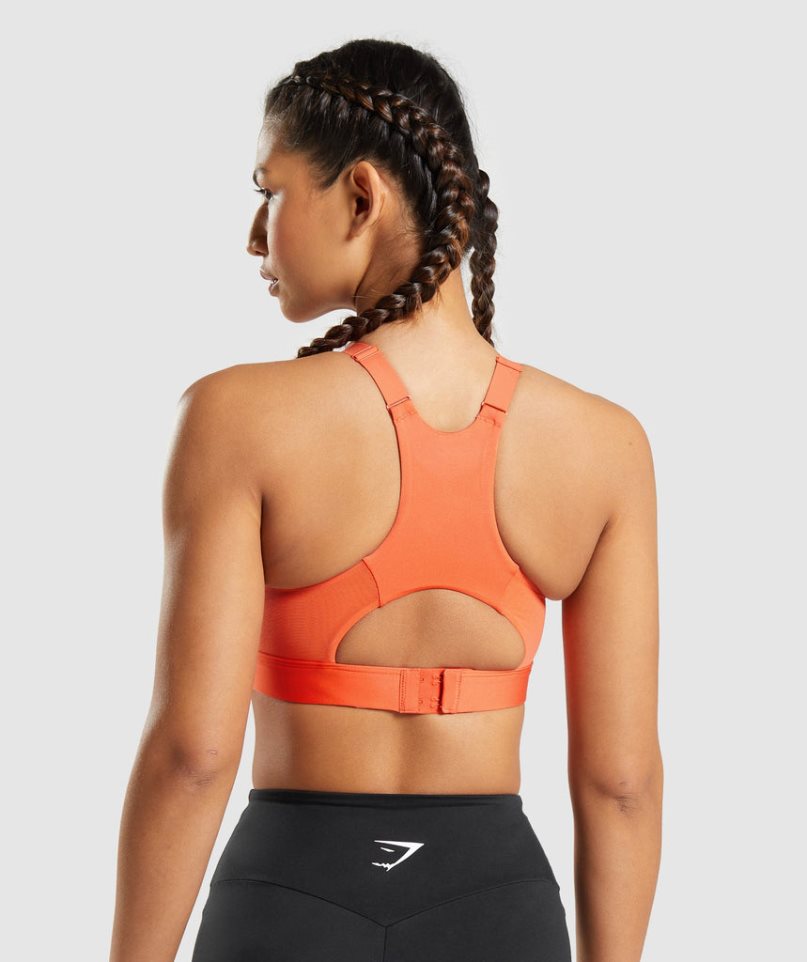 Staniki Sportowe Gymshark Mesh Neckline 2.0 Damskie Pomarańczowe | PL 963OXV